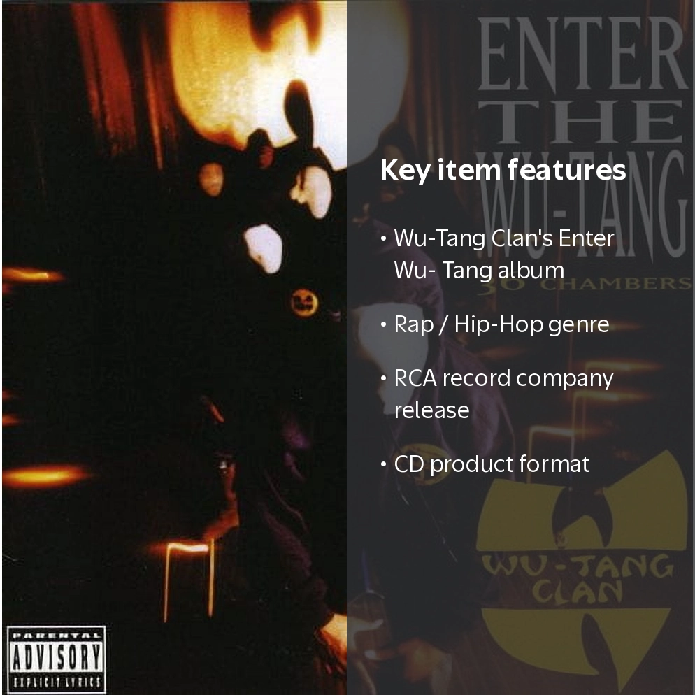 洋楽 Wu-Tang Clan ENTER THE WU-TANG RCA, Wu-Tang Clan Enter Wu-Tang CD, Music & Performance, 1 Pack