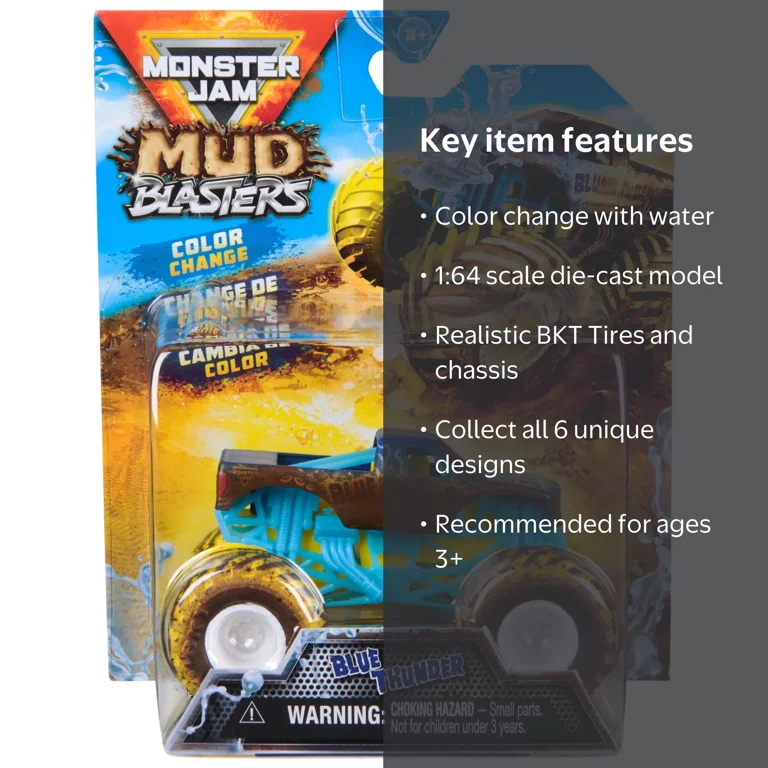 Monster Jam Blue Thunder Color Change Monster Truck 1:64 Die Cast