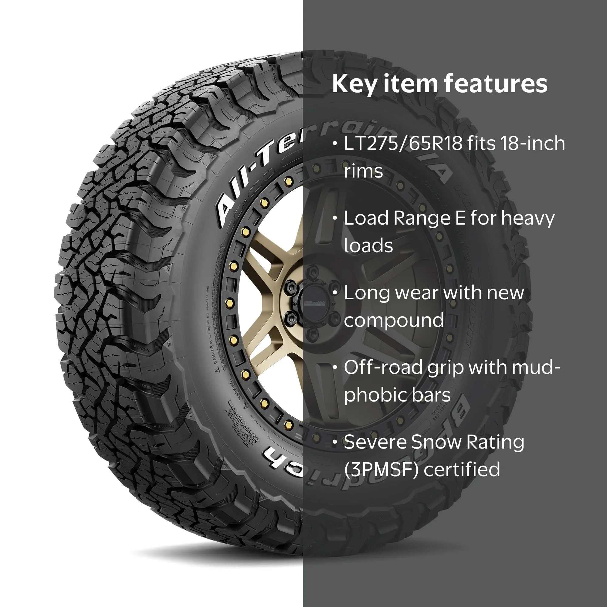 BFGoodrich All-Terrain T/A KO3 LT275/65R18 123/120S E - Walmart.com
