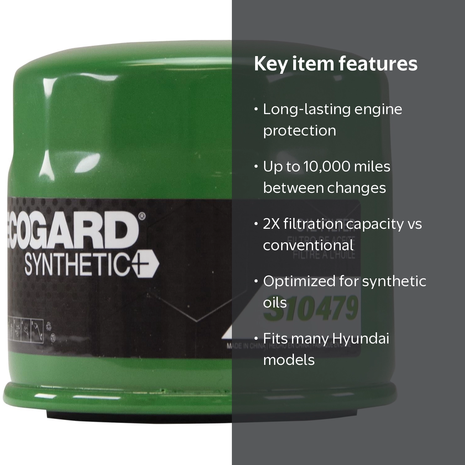 ECOGARD S10479 Premium Spin-On Engine Oil Filter for Synthetic Oil