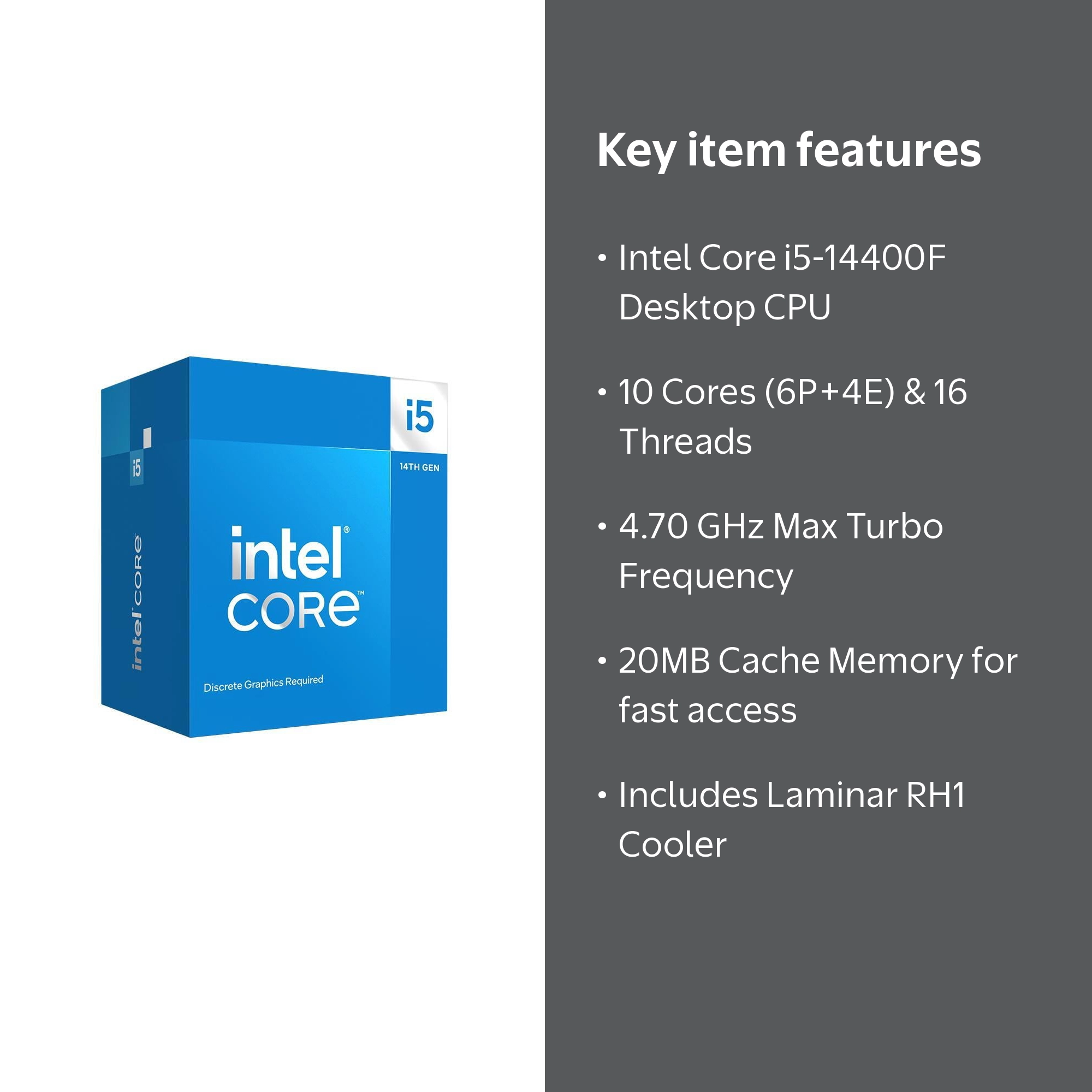 Intel, Desktop Processor, i5-14400F, 10 Cores 16 Threads - Walmart.com