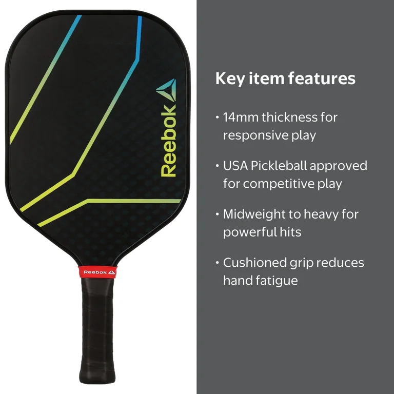 Reebok 14mm Graphite Pickleball Paddle, New - Walmart.com