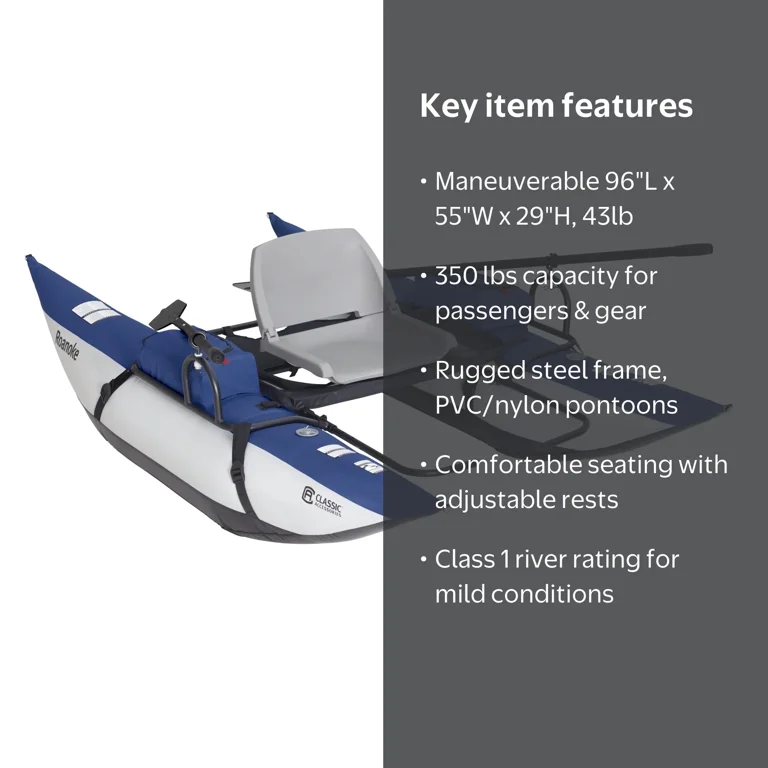 classic accessories roanoke 1 person fishing pontoon boat Classic Accessories Roanoke Pontoon Boat