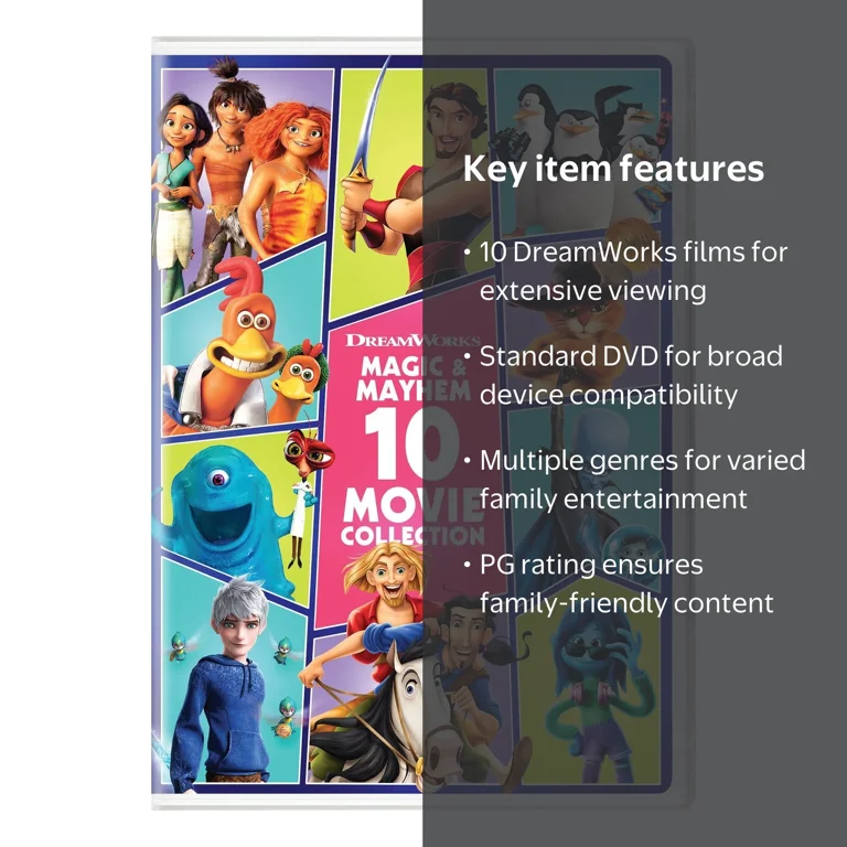 SDS, DreamWorks 10-Movie Collection DVD, PG Family Animation