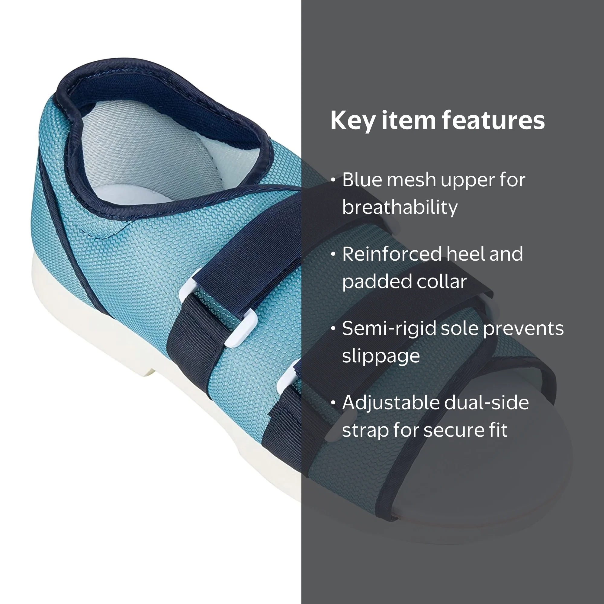 Ossur Walking Orthopedic Post-Op Shoe, Breathable Blue Mesh, Post