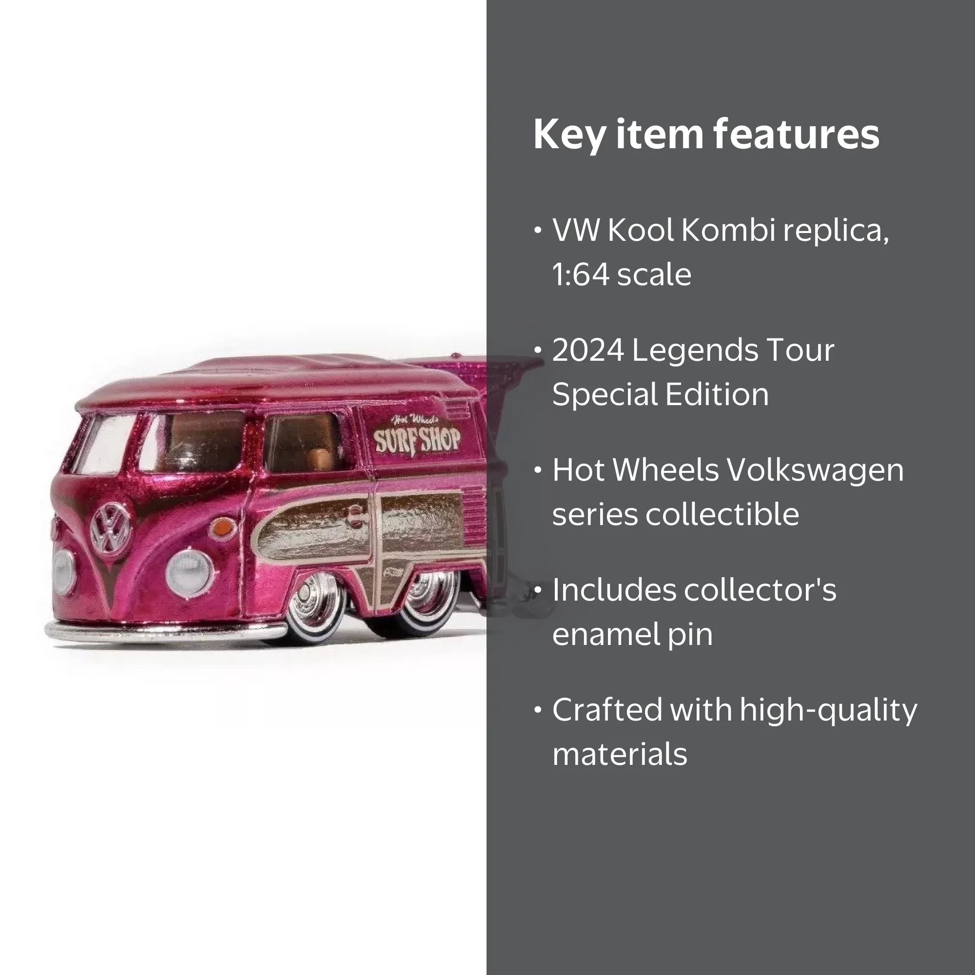 HOT WHEELS VW KOOL KOMBI 2024 LEGENDS TOUR W/ ENAMEL PIN - Walmart.com