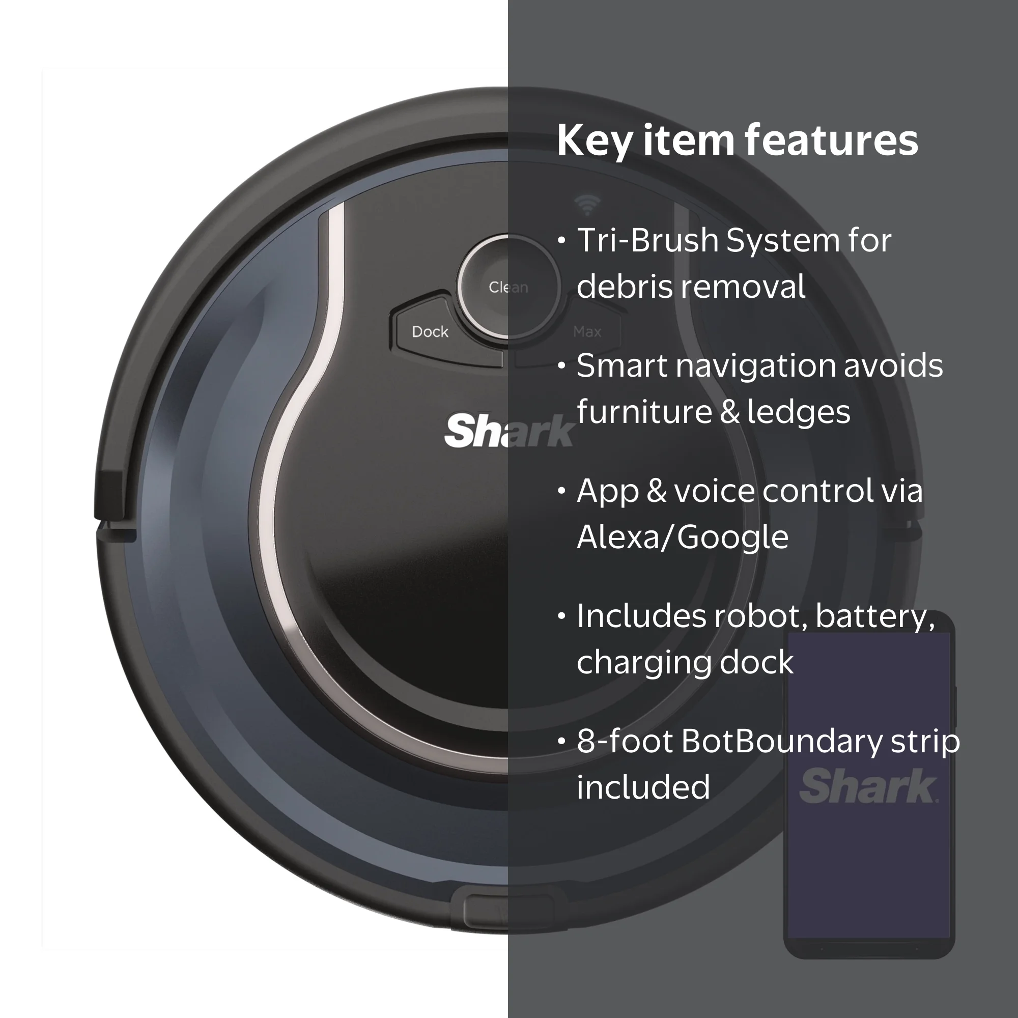 Shark ION Robot Vacuum R76 with Wi-Fi, Tri-Brush System, Alexa