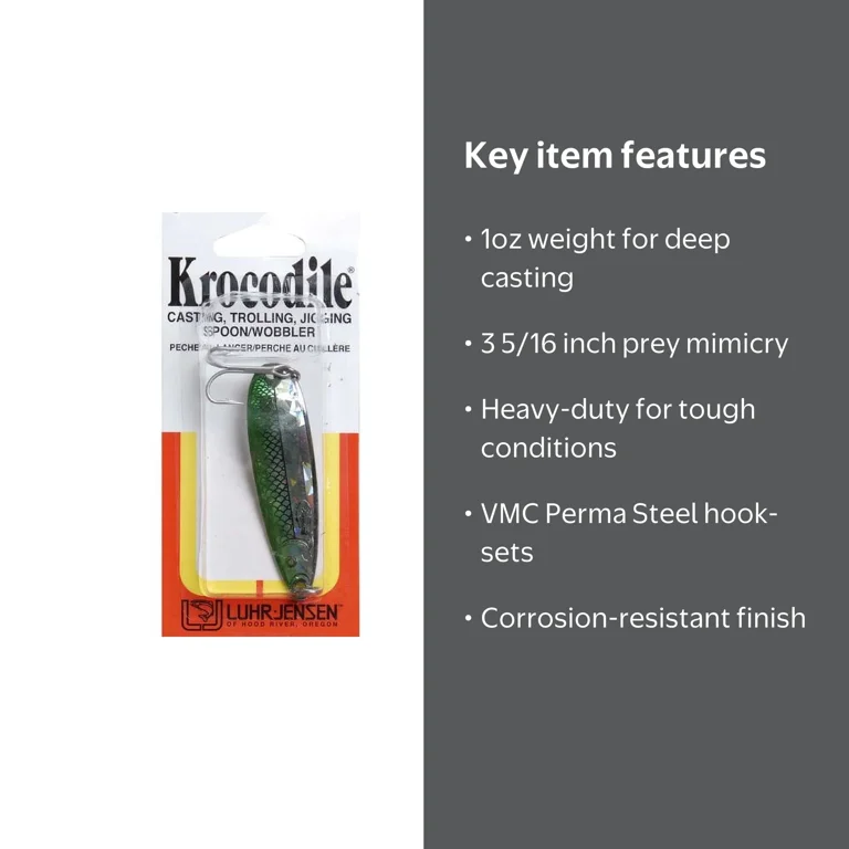 Luhr Jensen Krocodile 1oz Spoon Fishing Lure 3 5/16