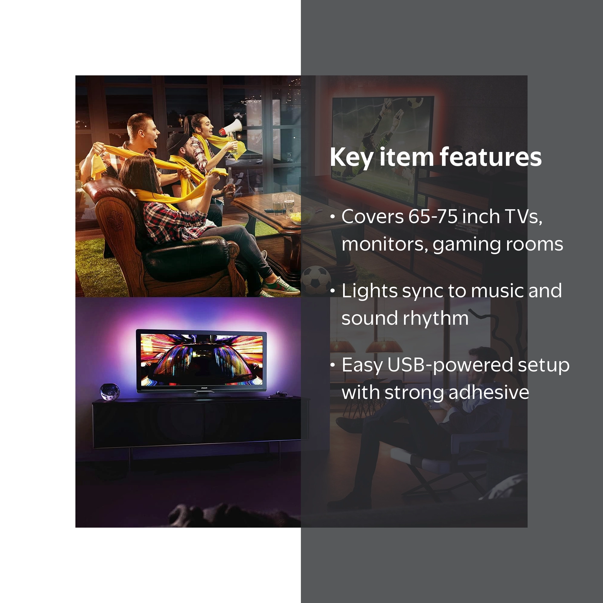 DAYBETTER TV LED Backlights 15 Feet USB Backlight Kit Remote