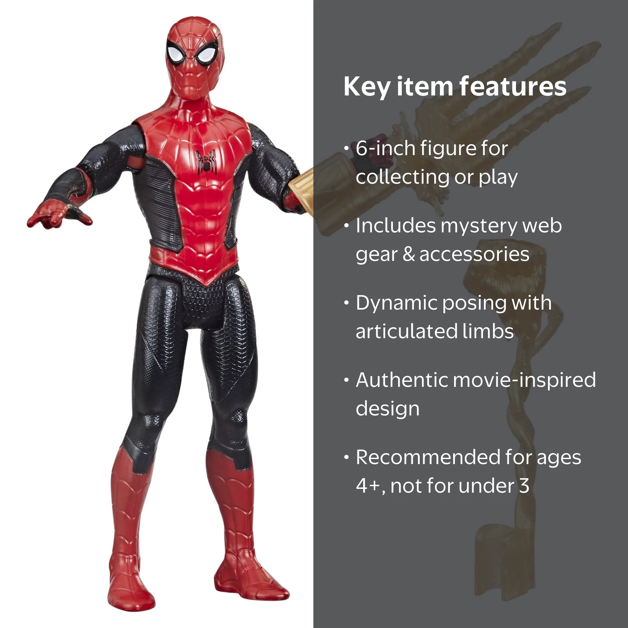 Marvel Spider-Man Toy: 6-Inch Mystery Web Gear Action Figure in