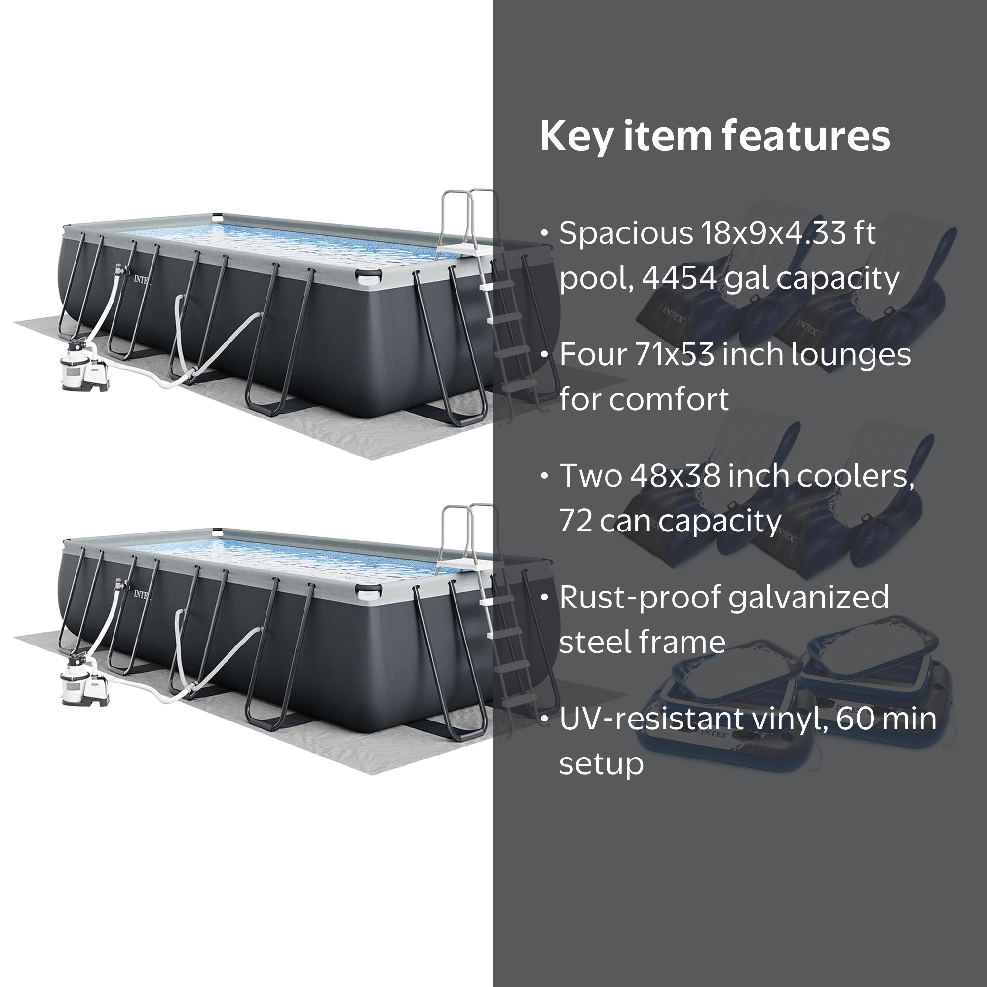 INTEX 18ft x 9ft x 52in Ultra XTR Above Ground Pool (2 Pack