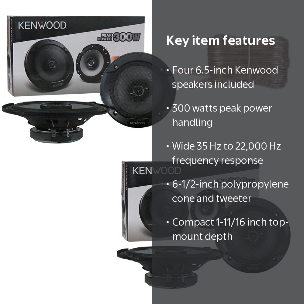 4 x KENWOOD KFC-1666S 6.5-inch 2-Way Car Audio Door Coaxial