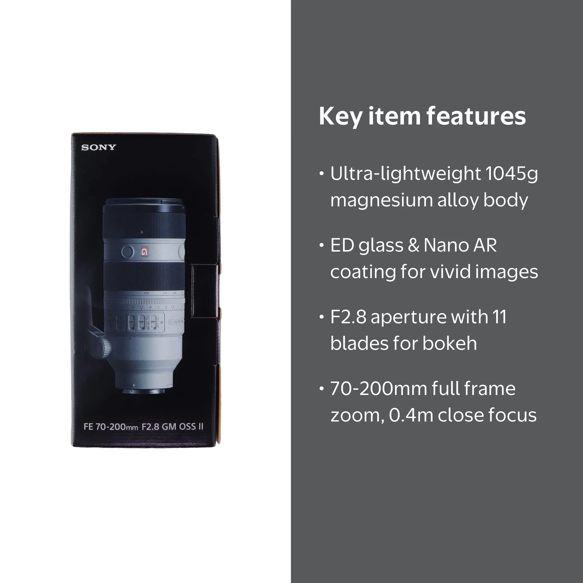 Sony FE 70-200mm F2.8 GM OSS II G Master Telephoto Zoom E-Mount