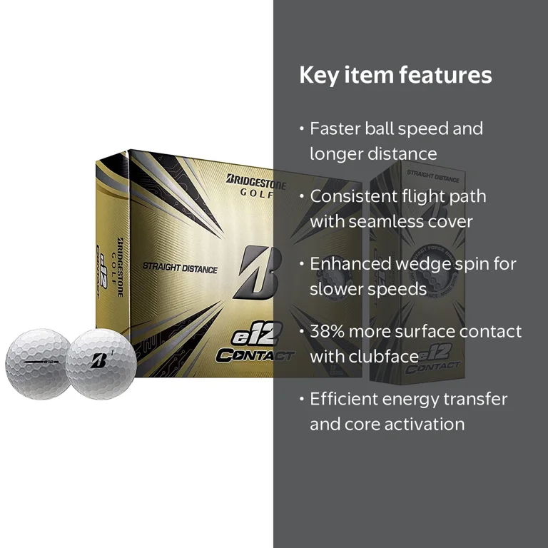 Bridgestone Golf, e12 CONTACT Golf Balls 12 Pack, Contact Force