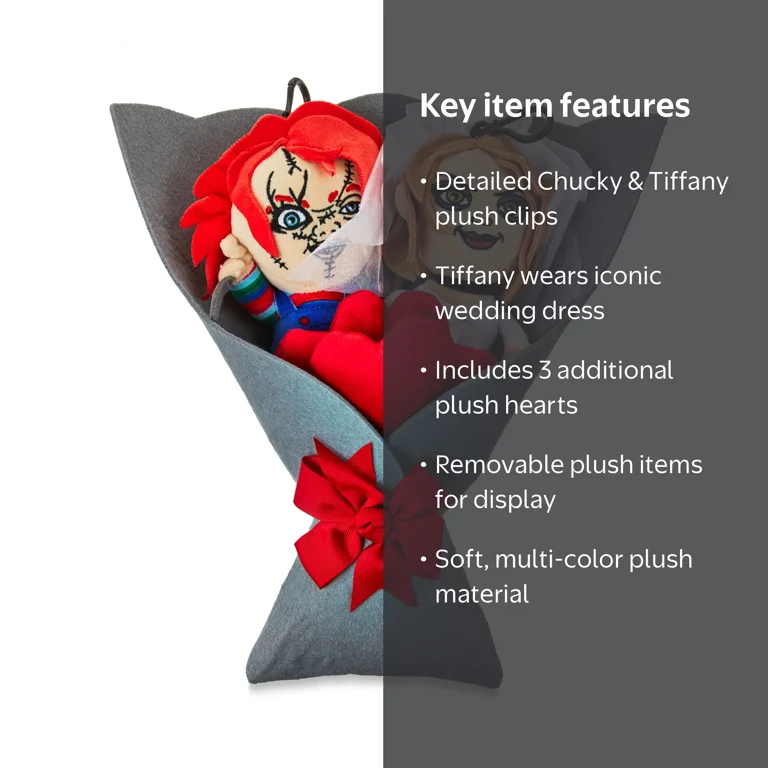 Chucky & Tiffany Scary Plushies Valentine's Bouquet from Horror