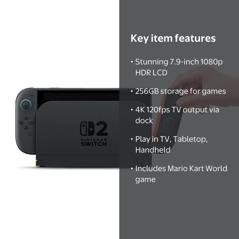 Nintendo Switch 2 Mario Kart World Bundle 256GB 7.9-Inch 1080P