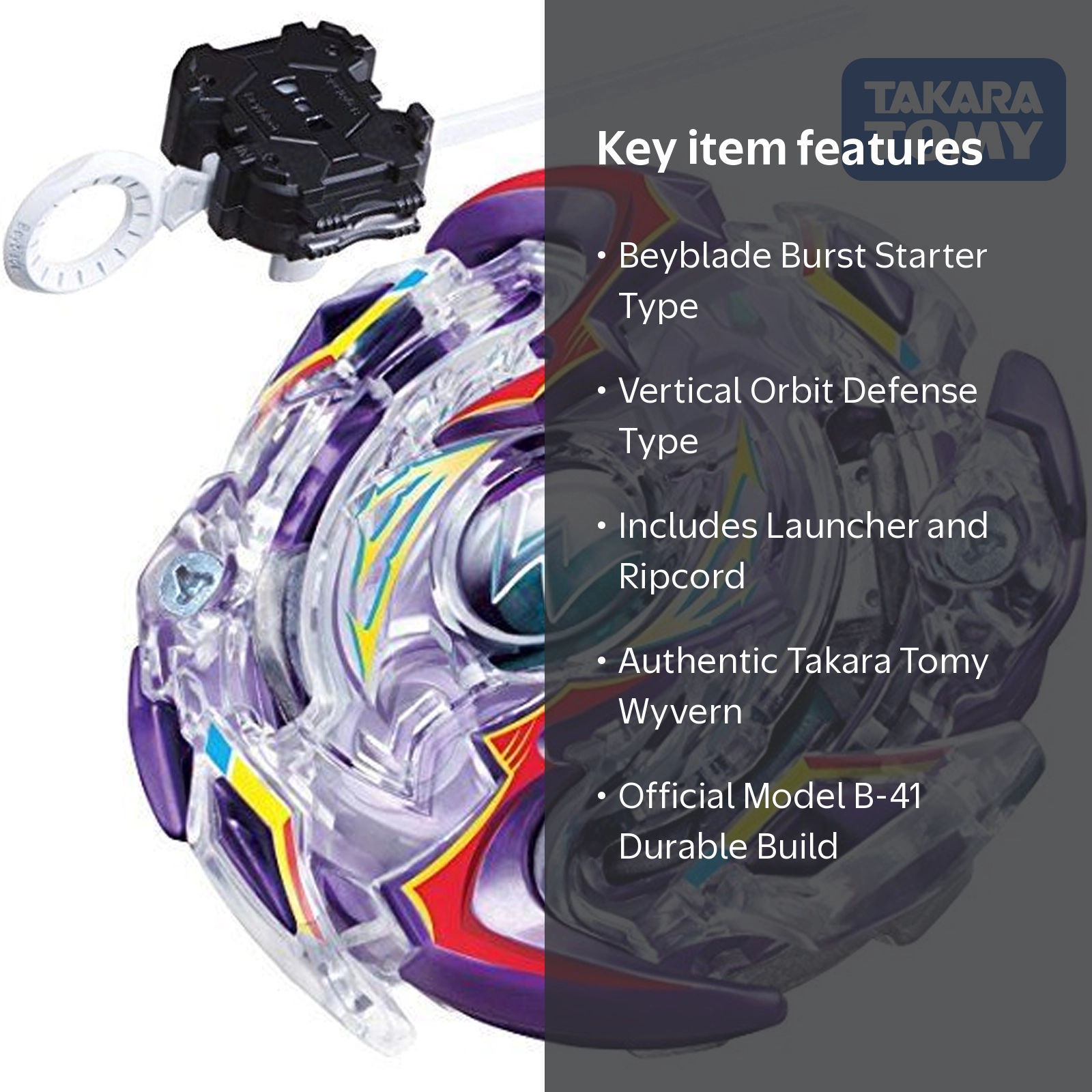 TAKARA TOMY Wild Wyvern / Wyvron W2 .V.O Beyblade Burst Starter B