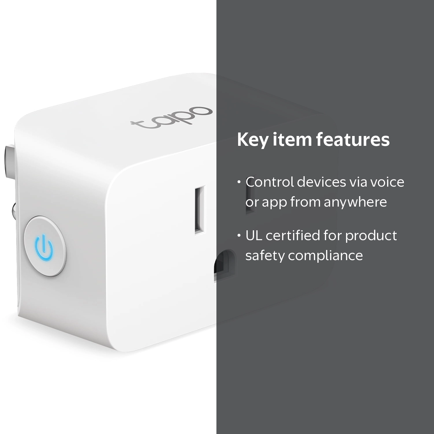 TP-Link Tapo Mini Smart Wi-Fi Plug, Matter Certified, UL Certified
