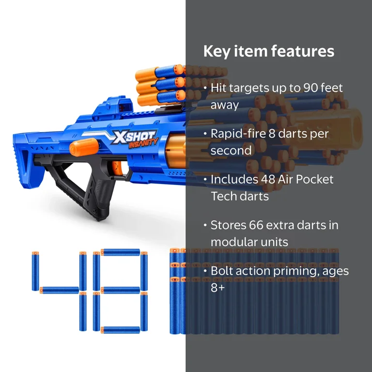 XSHOT Insanity Berzerko Dart Blaster 48 Darts Outdoor Toys for