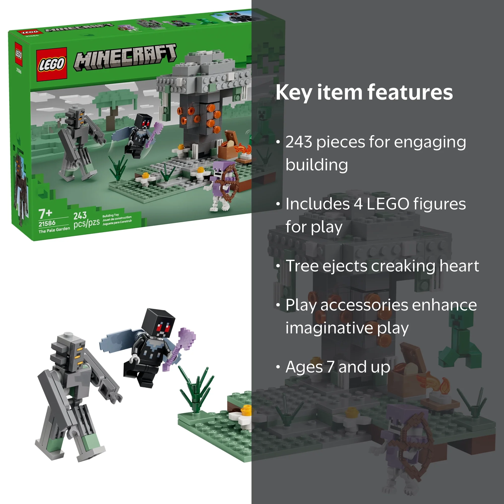 LEGO, Minecraft Pale Garden Building Set, 21586, 243 Pieces
