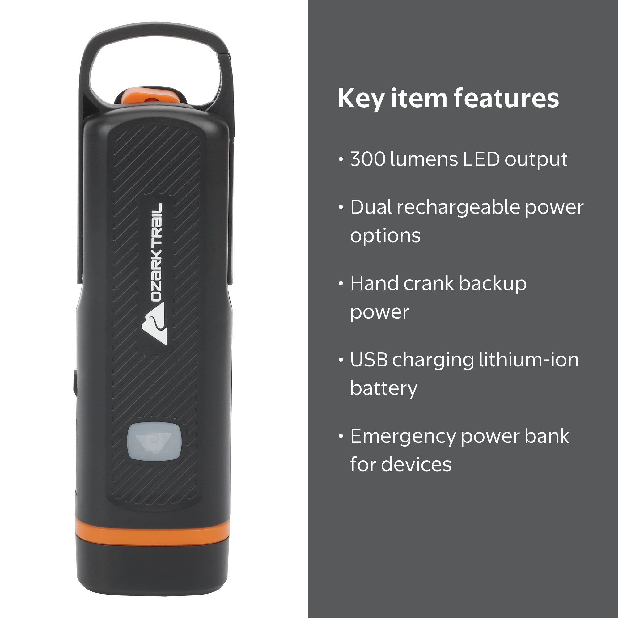 ！！まさ！！23-24 RIDE ライド TORRENT29.0cm Ozark Trail Emergency Flashlight with 300 Lumens, Dual
