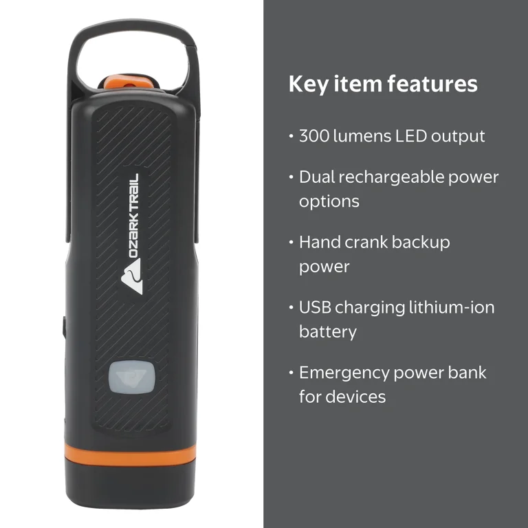 ！！まさ！！23-24 RIDE ライド TORRENT29.0cm Ozark Trail Emergency Flashlight with 300 Lumens, Dual