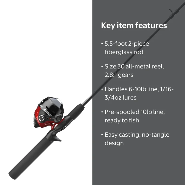 Zebco, Spincast Reel and Fishing Rod Combo, 5'6