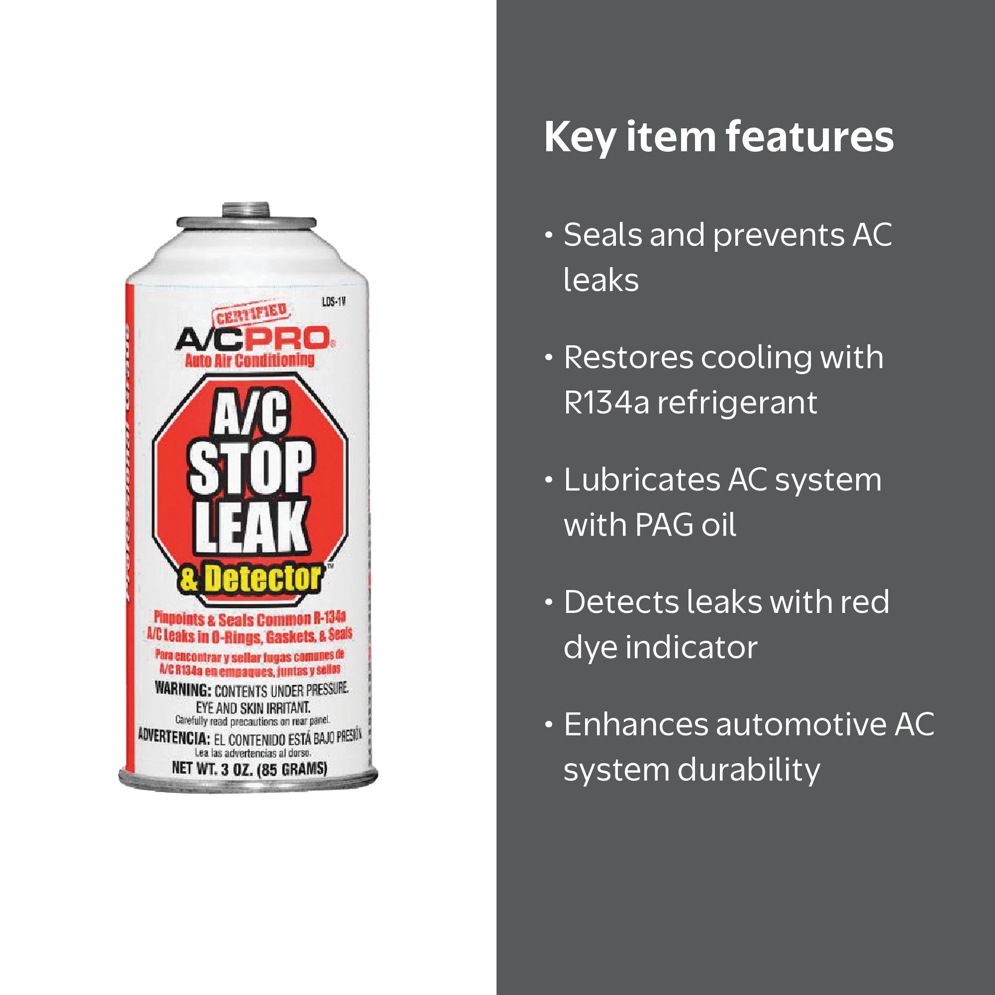 Interdynamics R134a Leak Stop PAG Oil and Red Dye 3 Oz Automotive