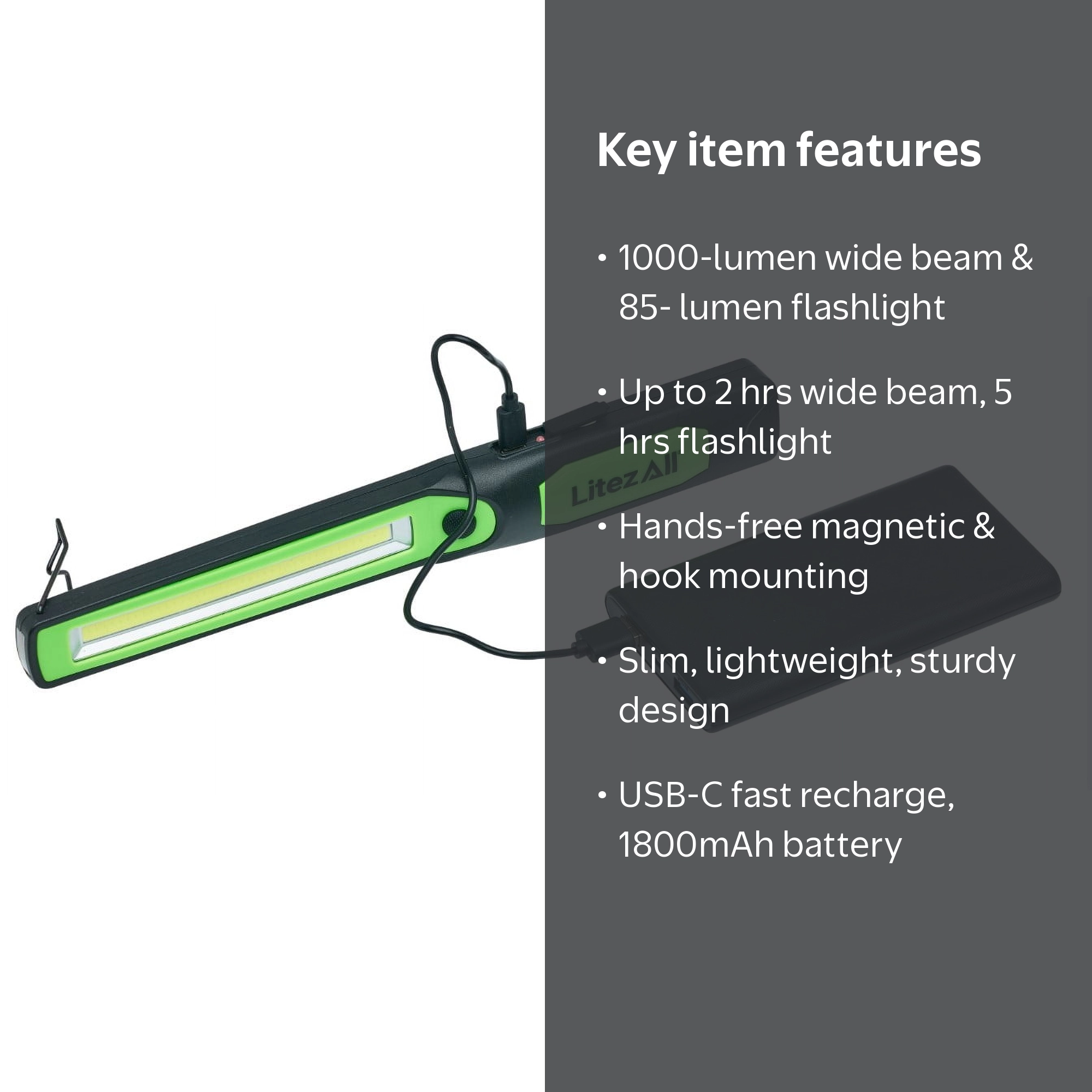 craftsman 1000 lumen led rechargeable handheld flashlight 700 Lumens Spotlight Flashlight, 3 Lighting Modes for Camping, Hiking, Fishing, Running, Power Outages, & Emergencies, 6AA Alkaline Batteries IncludedCMXLFAG65280 The Hyper Tough 1000 Lumen Corded Work Light offers long lasting CRAFTSMAN 20-volt max Lithium ion