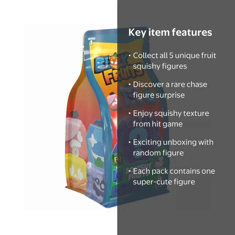 Blox Fruits Series 1 Squishy Fruits Mystery Pack (1 RANDOM Figure