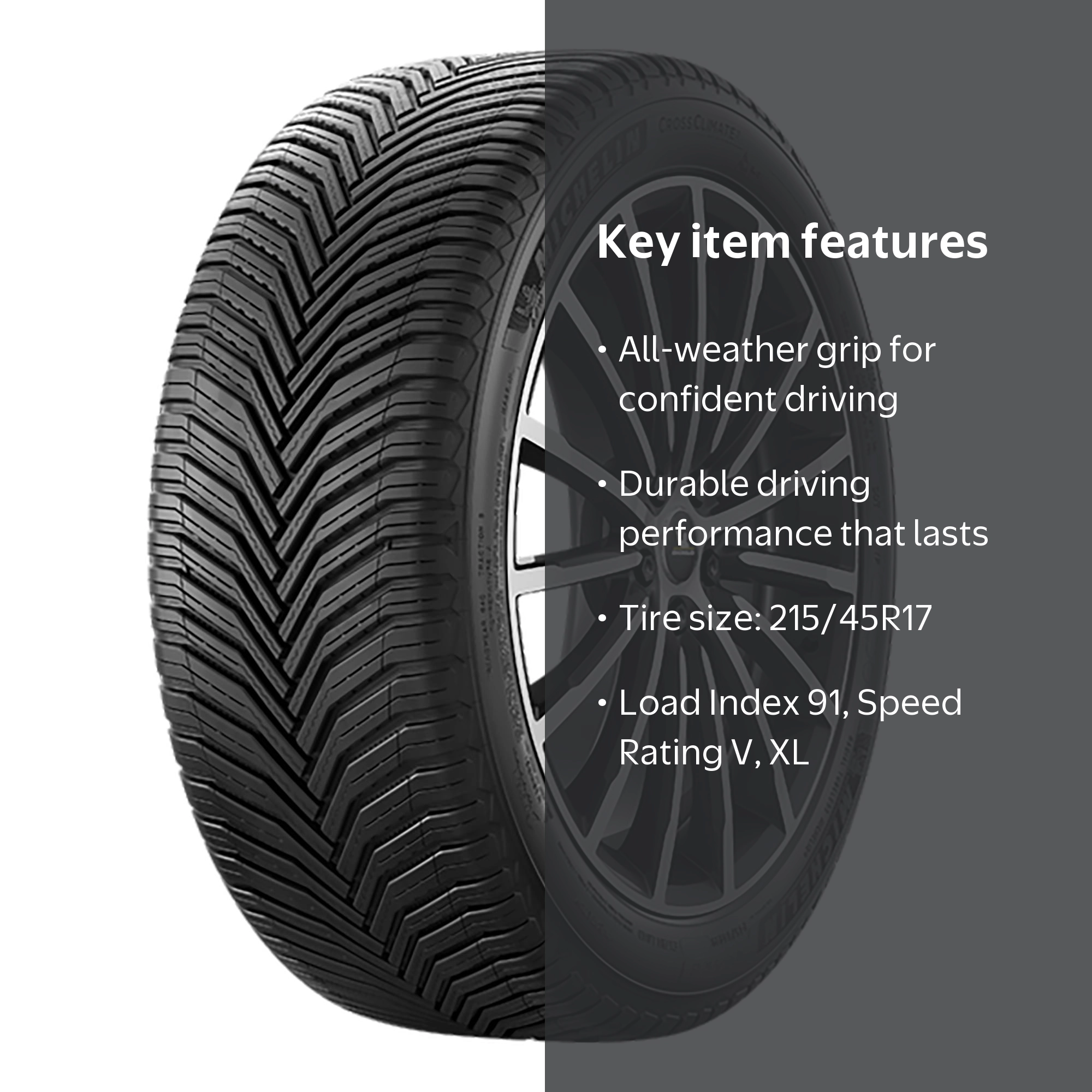 215/45R17,2025年,2本 Michelin Cross Climate2 A/W All Weather 215/45R17 91V XL SUV