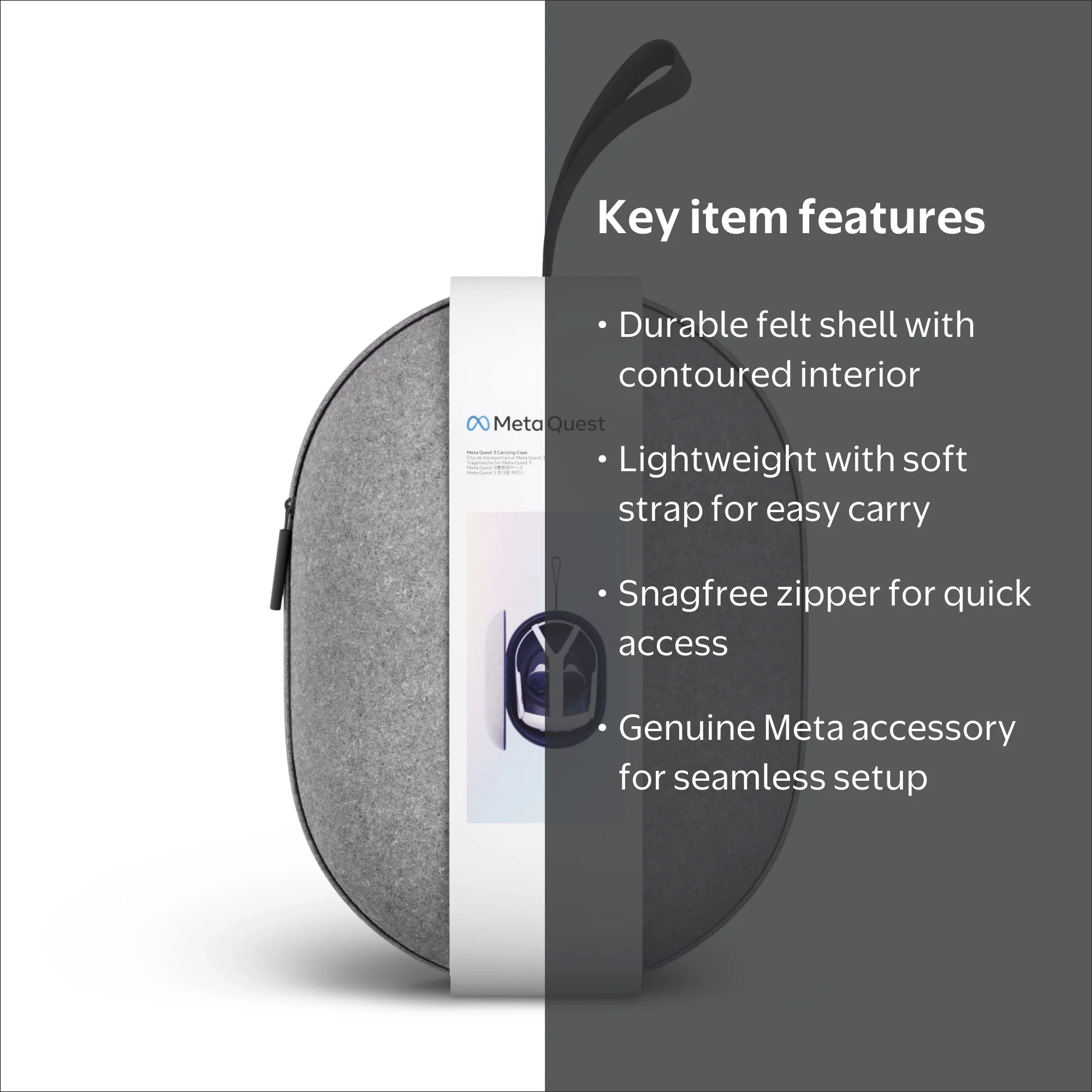 Meta Quest 3 Protective Carrying Case for VR Headset and