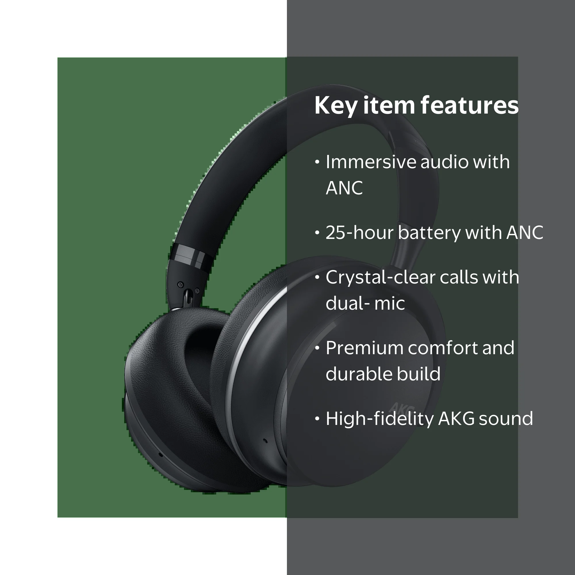AKG Y600NC Over-ear Bluetooth Wireless Headphones with Noise