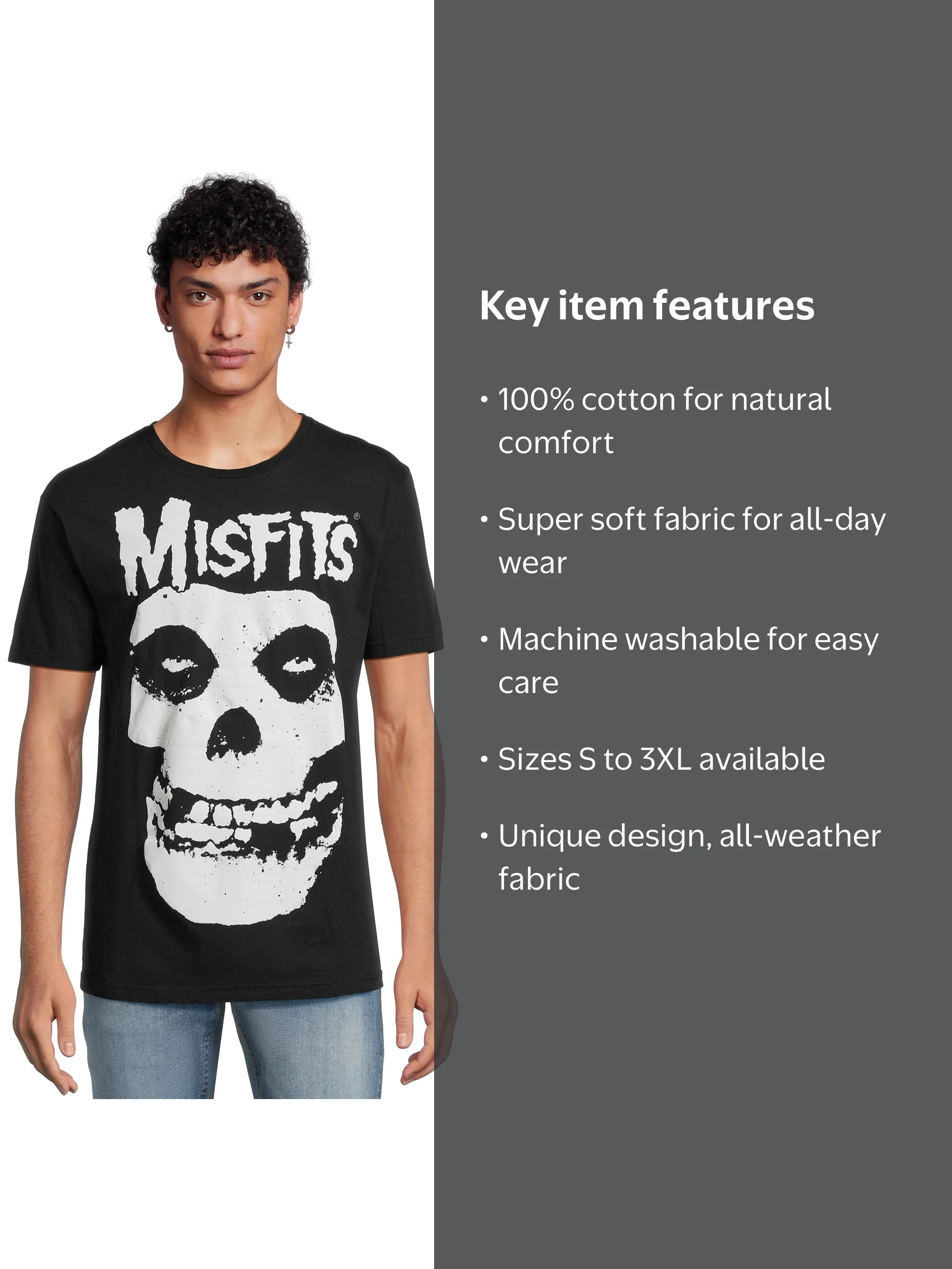 Misfits Men's Skull Graphic Tee, Sizes S-3XL - Walmart.com