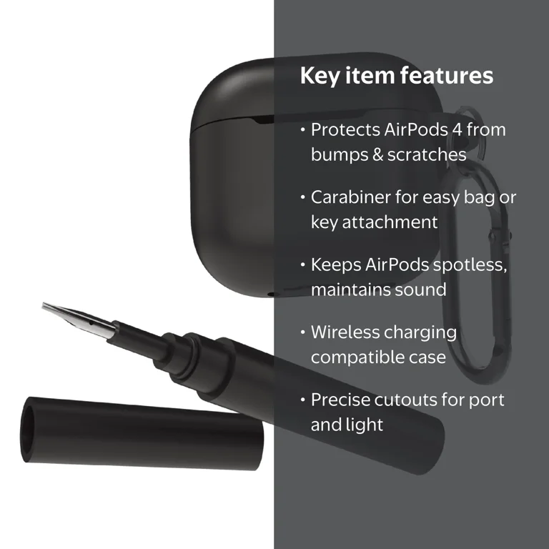 Zsou AirPods 4 Protective Silicone Case with Carabiner and Multi