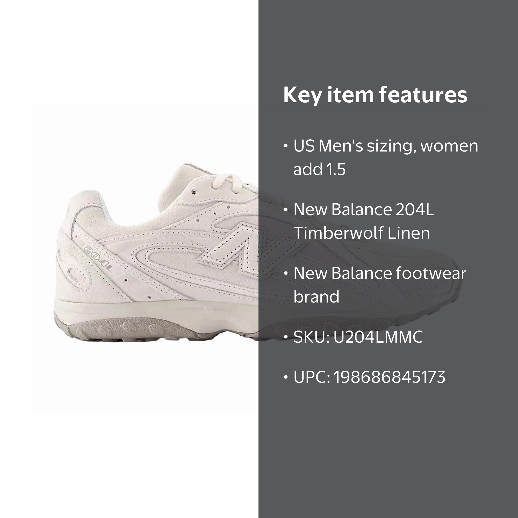 New Balance 204L Timberwolf Linen - Walmart.com