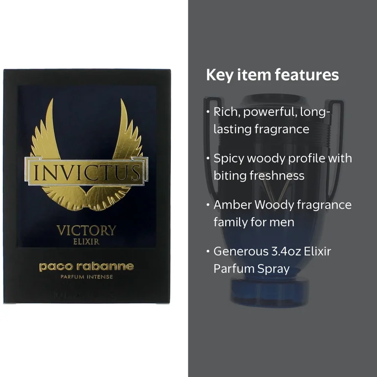 Paco Rabanne, Men's Invictus Victory Elixir Parfum, 3.4oz