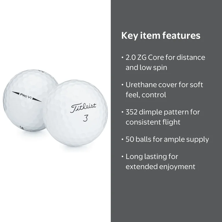 Titleist Pro V1 Golf Balls, Good Quality, 50 Pack, by Hunter Golf