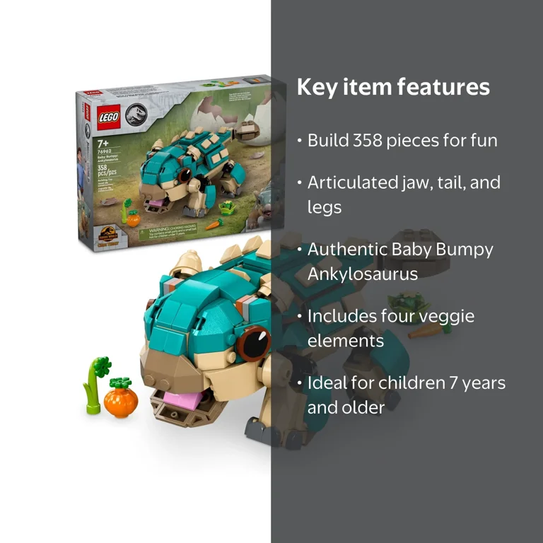 デール LEGO Jurassic World Baby Bumpy Ankylosaurus Dinosaur Toy 76962 for