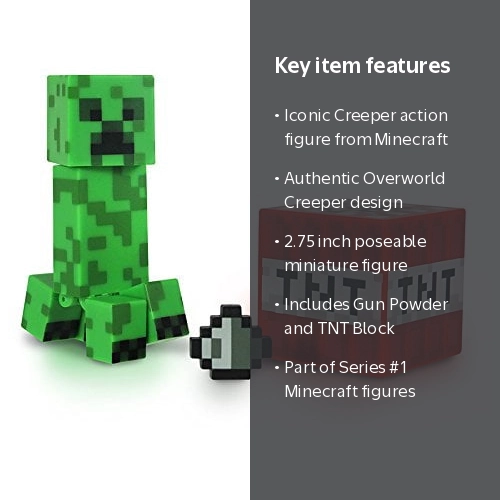 Minecraft Play Core Creeper Action Figure with Game Accessories