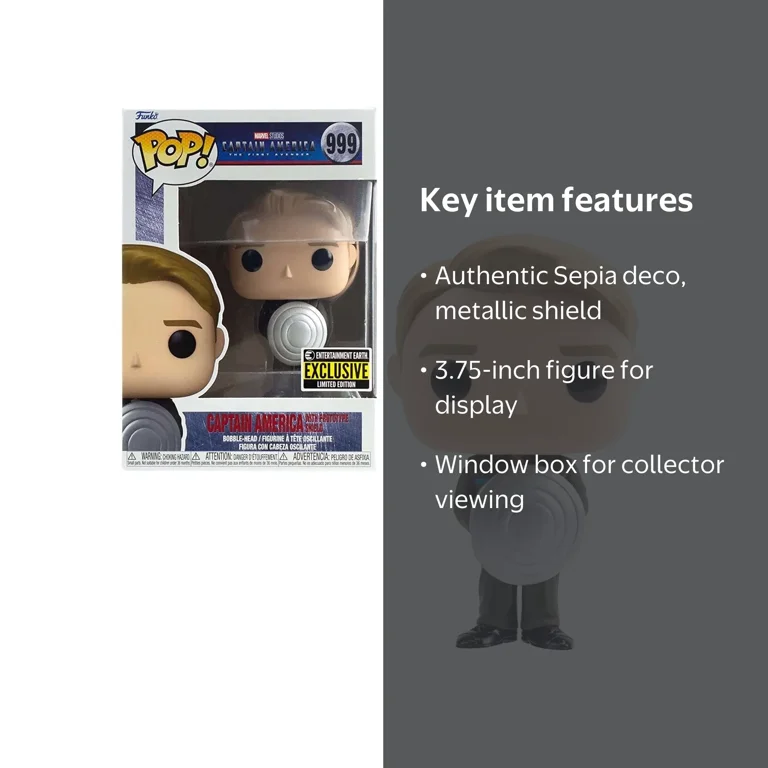 Funko Pop! 999 Marvel- Captain America with Prototype Shield Vinyl