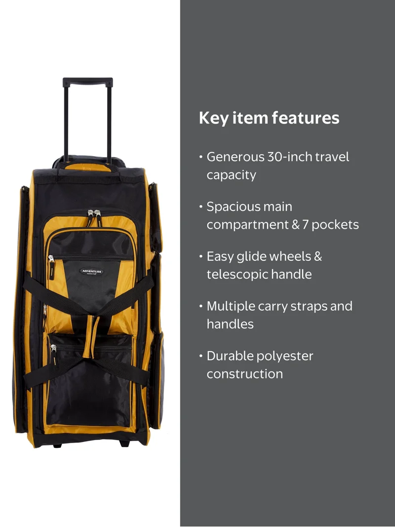 duffel bag traveler's club Travelers Adventure 24-inch Gym Black/Yellow storage bag Travelers Club Sierra Madre 21-Inch