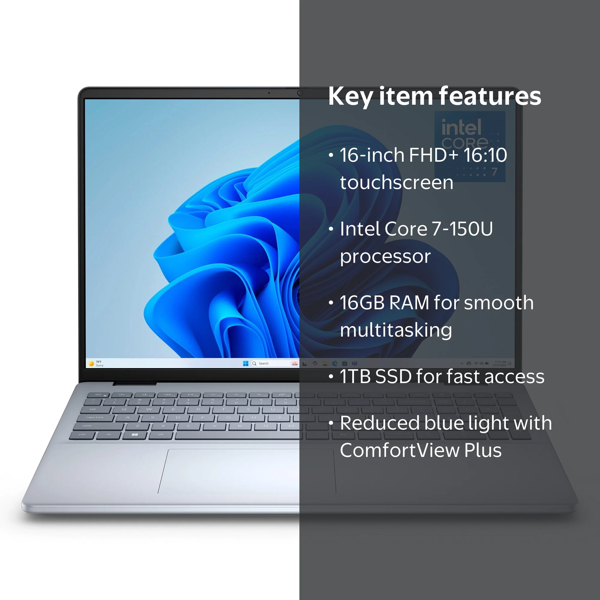 Dell 16 Laptop DC16251 - 16-inch FHD+ Touchscreen, Intel Core 7