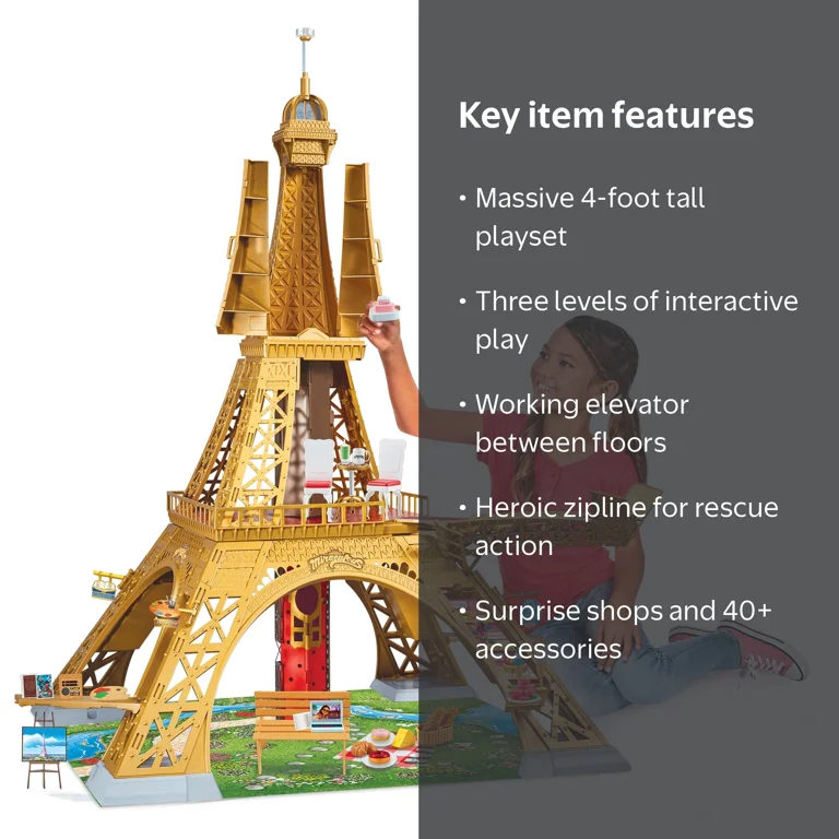 Free Shipping! Miraculous Paris Heroez Playset, Multi-Level