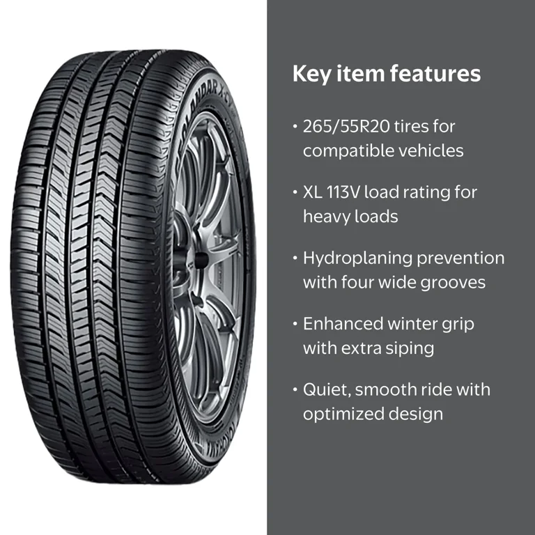 Yokohama, SUV Crossover Tire, All season, 265/55R20, XL - Walmart.com