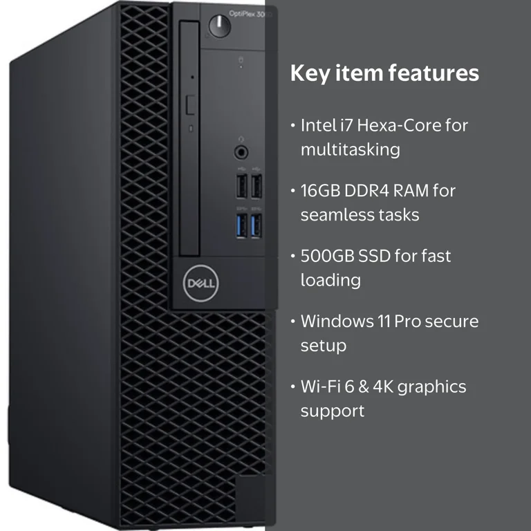 Pre-Owned Dell Optiplex 3060 Desktop Computer | Intel i7-8700 (3.2
