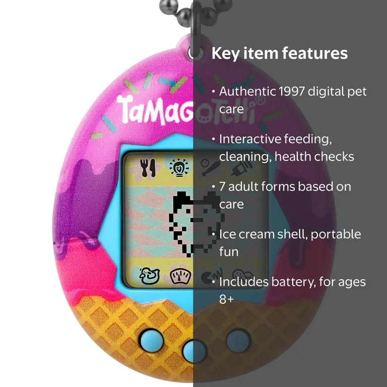 Tamagotchi Ice Cream Electronic Pet with Sprinkles & Character