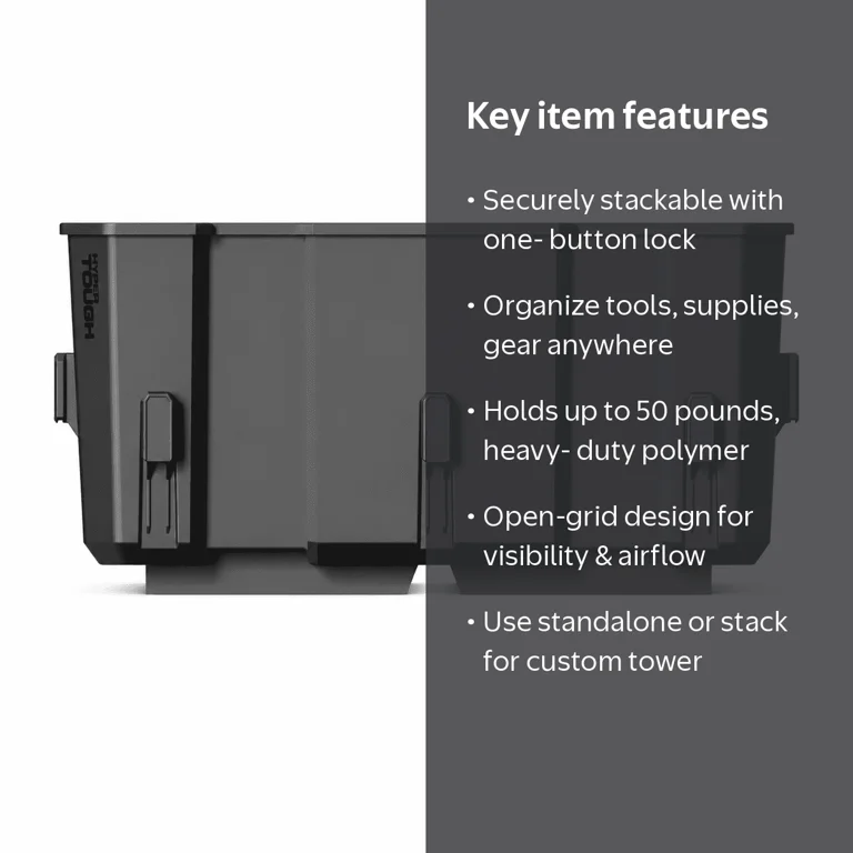 Hyper Tough Hyper Stack Interlocking Storage Crate, Polymer