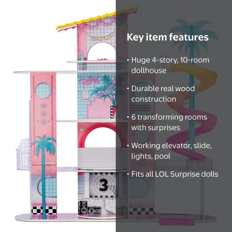 LOL 木製ドールハウス LOL Surprise OMG House of Surprises - Big Real Wood Doll Mansion