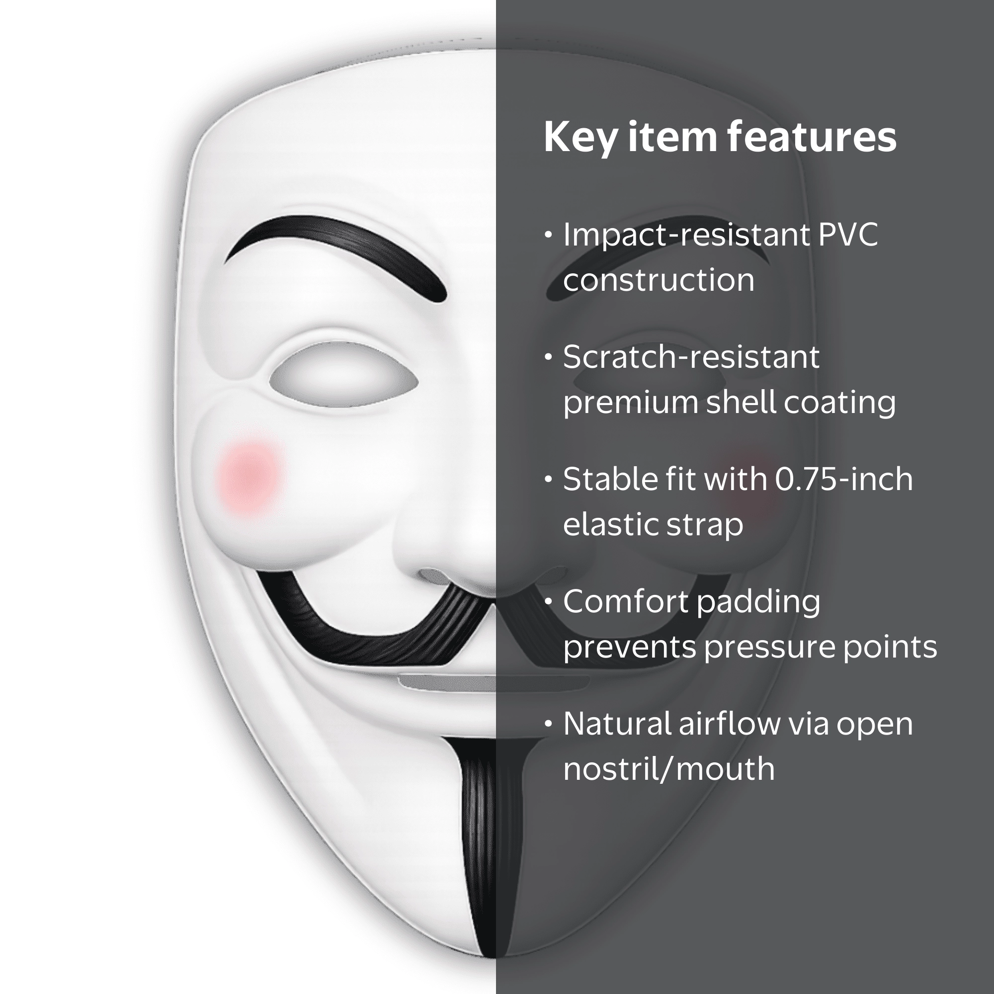 Premium Classic Hacker Mask for Cosplay, Costumes & Themed Events
